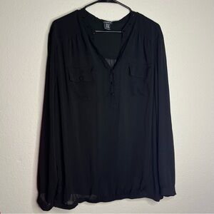 TORRID Black Button-Up Blouse